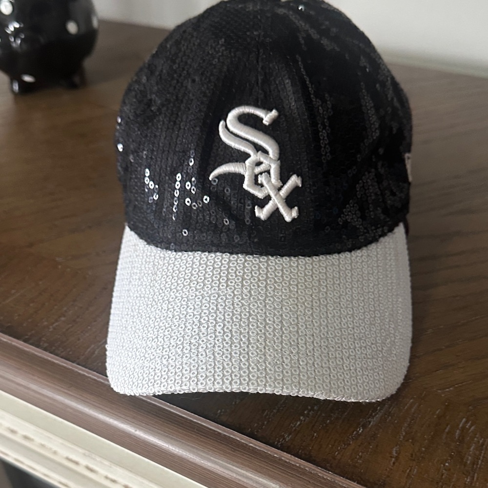 PINK Victoria's Secret Black and White Sequin Kids Hat